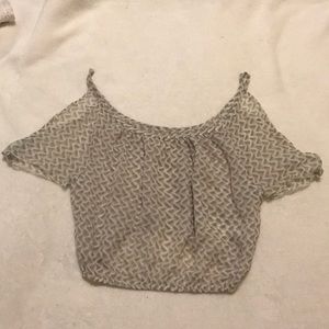 KACEY Gray Sheer Top